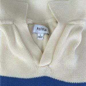 Pistola Cream and Blue Sweater